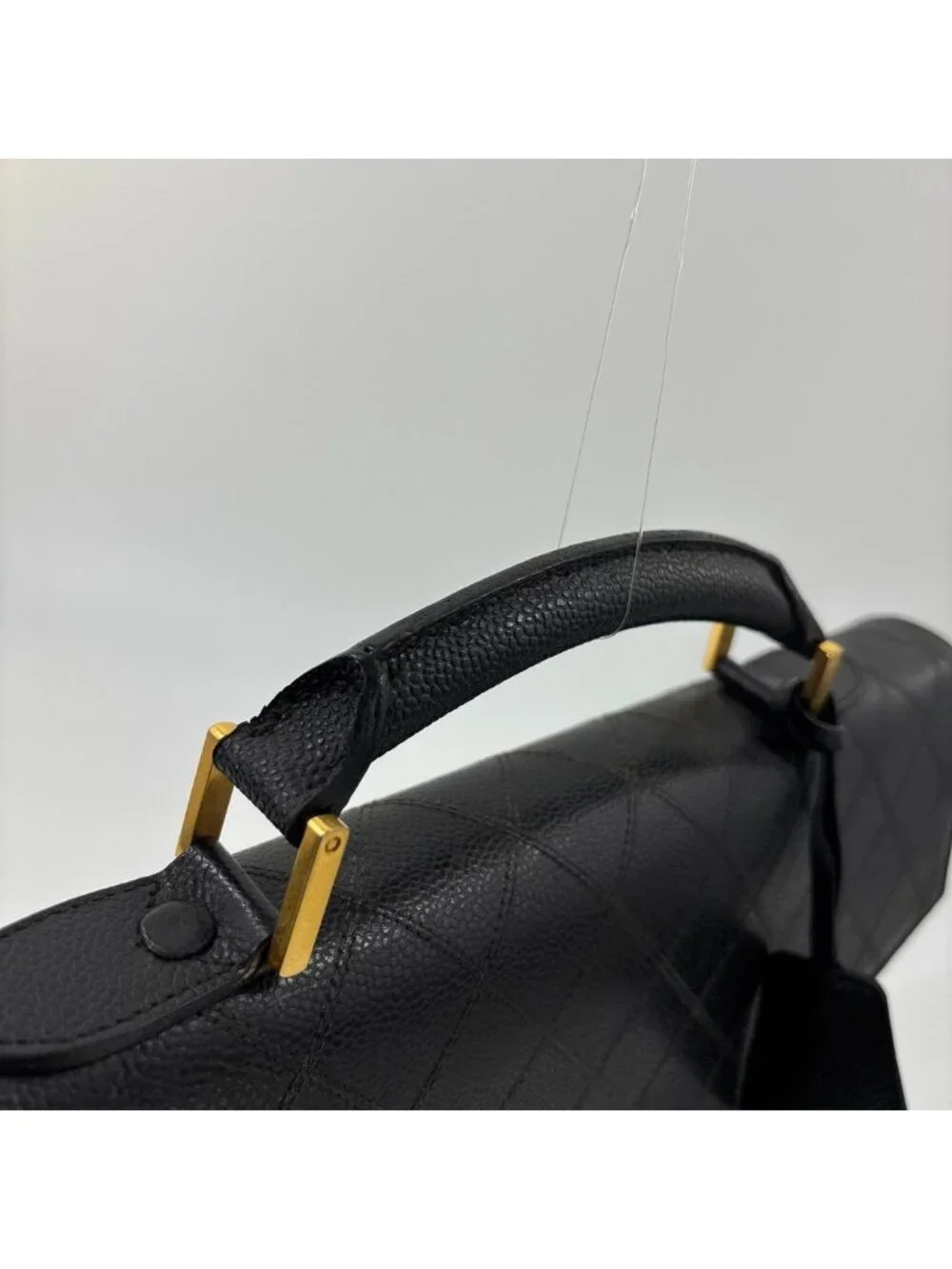Chanel Bicolor Caviar Leather Business Briefcase Black